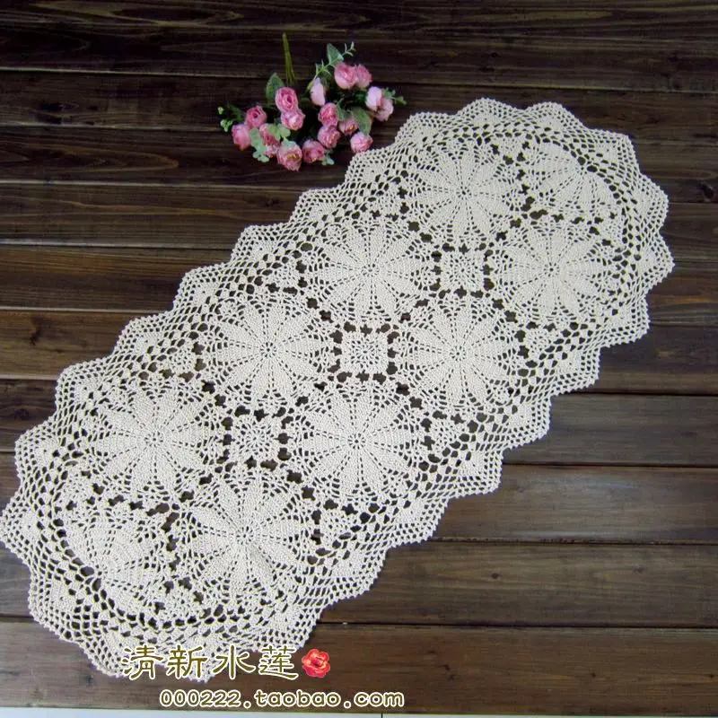 Красивый настольный коврик ручной работы в французском стиле 100% хлопок бежевая