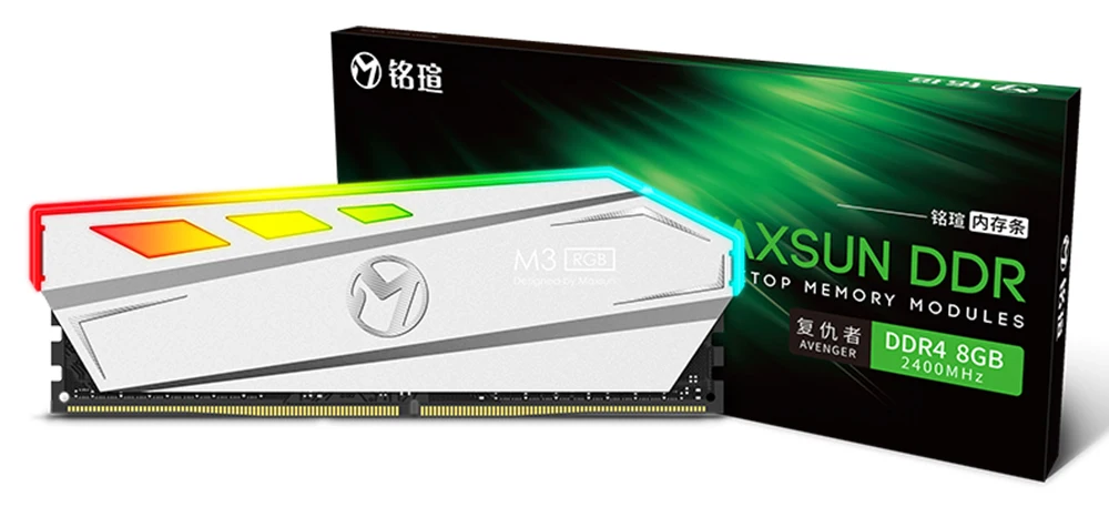 MAXSUN RGB ram DDR4 8 Гб Частота памяти 2666 МГц Интерфейс 288pin 17-17-17-39 напряжение памяти 1,2 в пожизненная гарантия Память ram