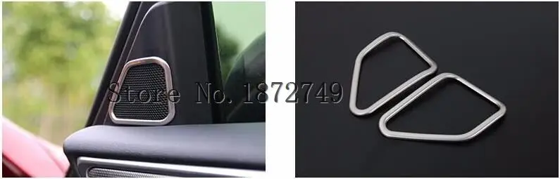 

For Infiniti Q50 2014 2015 Stainless Steel Center Pillars A side Stereo Speaker Cover Trims 2pcs / set