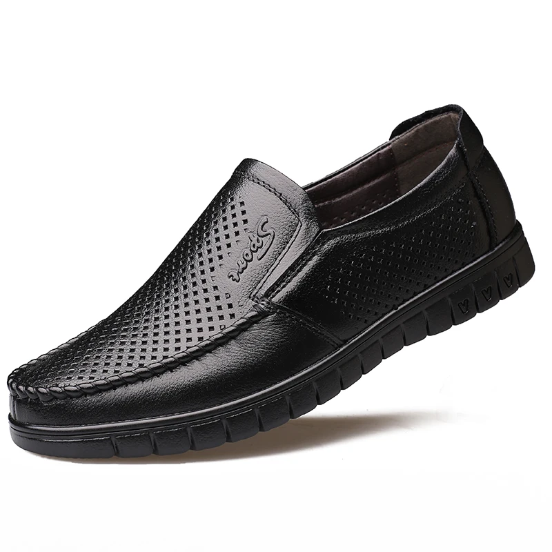 GOXPACER Spring Men Shoes Flats Male Slip On Casual Breathable Fashion With Holes Flat Heel New Arrival 2018 Free Shipping | Обувь
