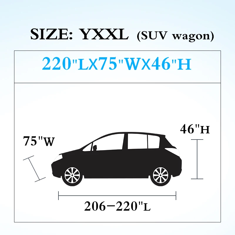 YXXL Полное покрытие для автомобиля, для снега, для помещений, для улицы, полное покрытие для автомобиля, защита от солнца, УФ, дождя, снега, защита от пыли, 9 размеров, автомобильные чехлы, универсальные - Название цвета: YXXL