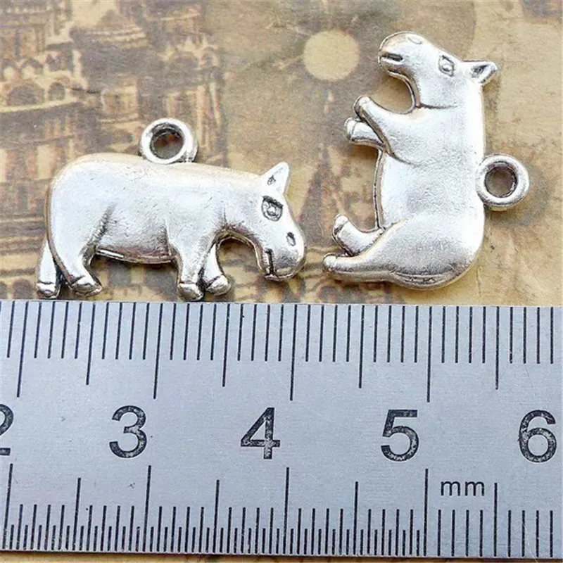 High quality 10 Pieces/Lot 14.8mm*20.4mm Diy pendent tibetan silver animal hippo charms for jewelry making | Украшения и
