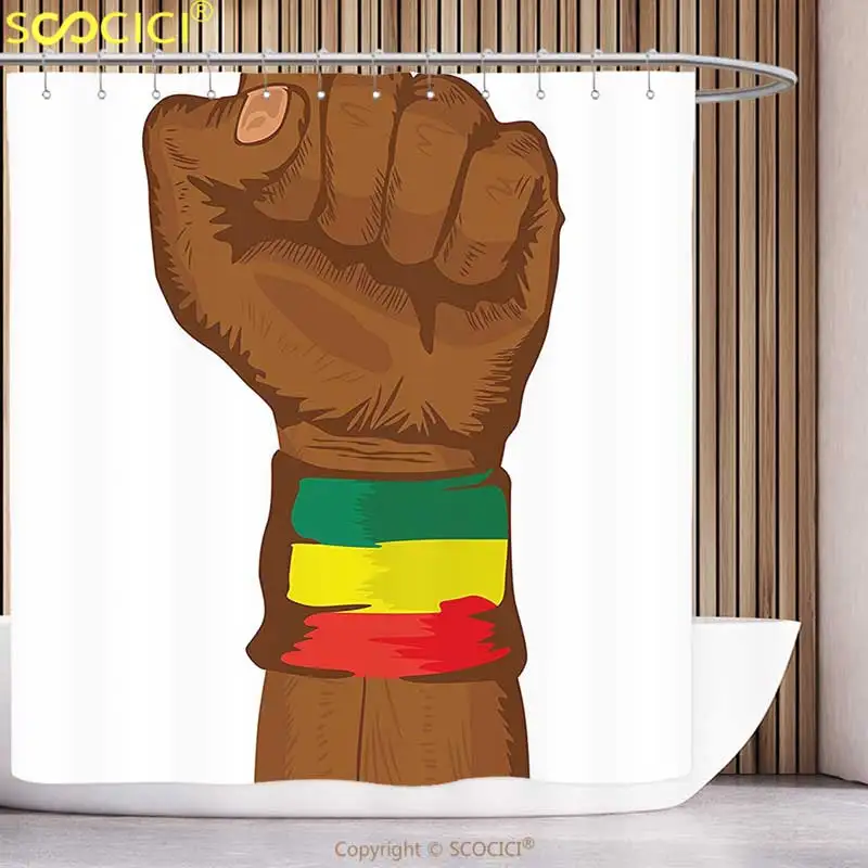 Декоративная занавеска для душа Rasta Эфиопский восстание символ запястья с флагом