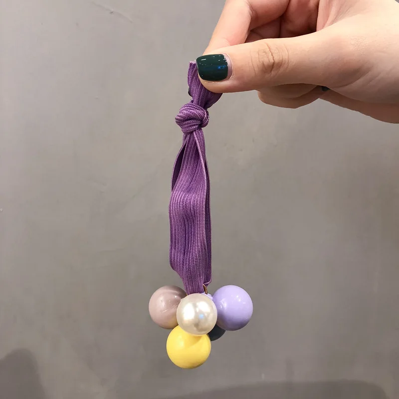 purple Женские аксессуары для волос Превосходное качество цвета жемчуг повязка для волос "конский хвост" держатель для девочек резинки для волос резинка для волос головной убор - Цвет: purple
