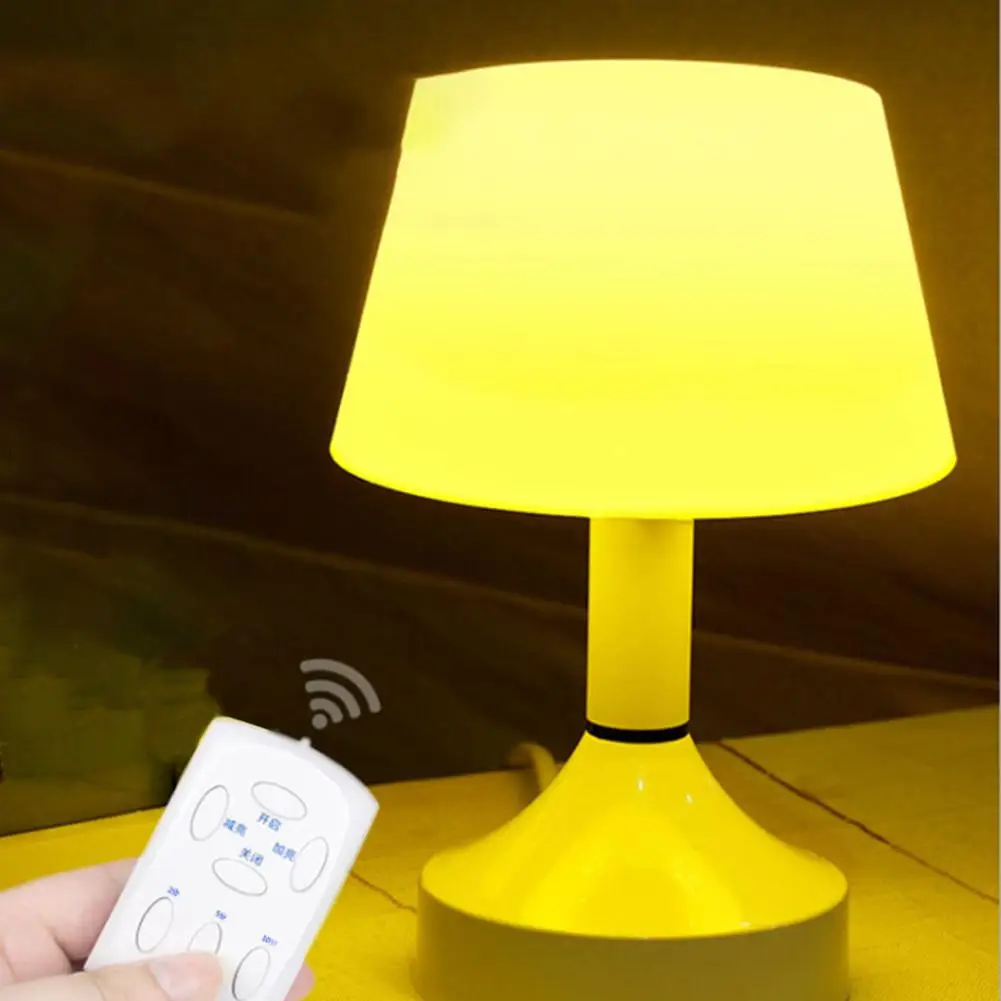 HobbyLane светодиодный USB Перезаряжаемый 3 цвета Регулируемая Настольная лампа с пультом дистанционного управления для спальни настольная прикроватная лампа окружающий светильник