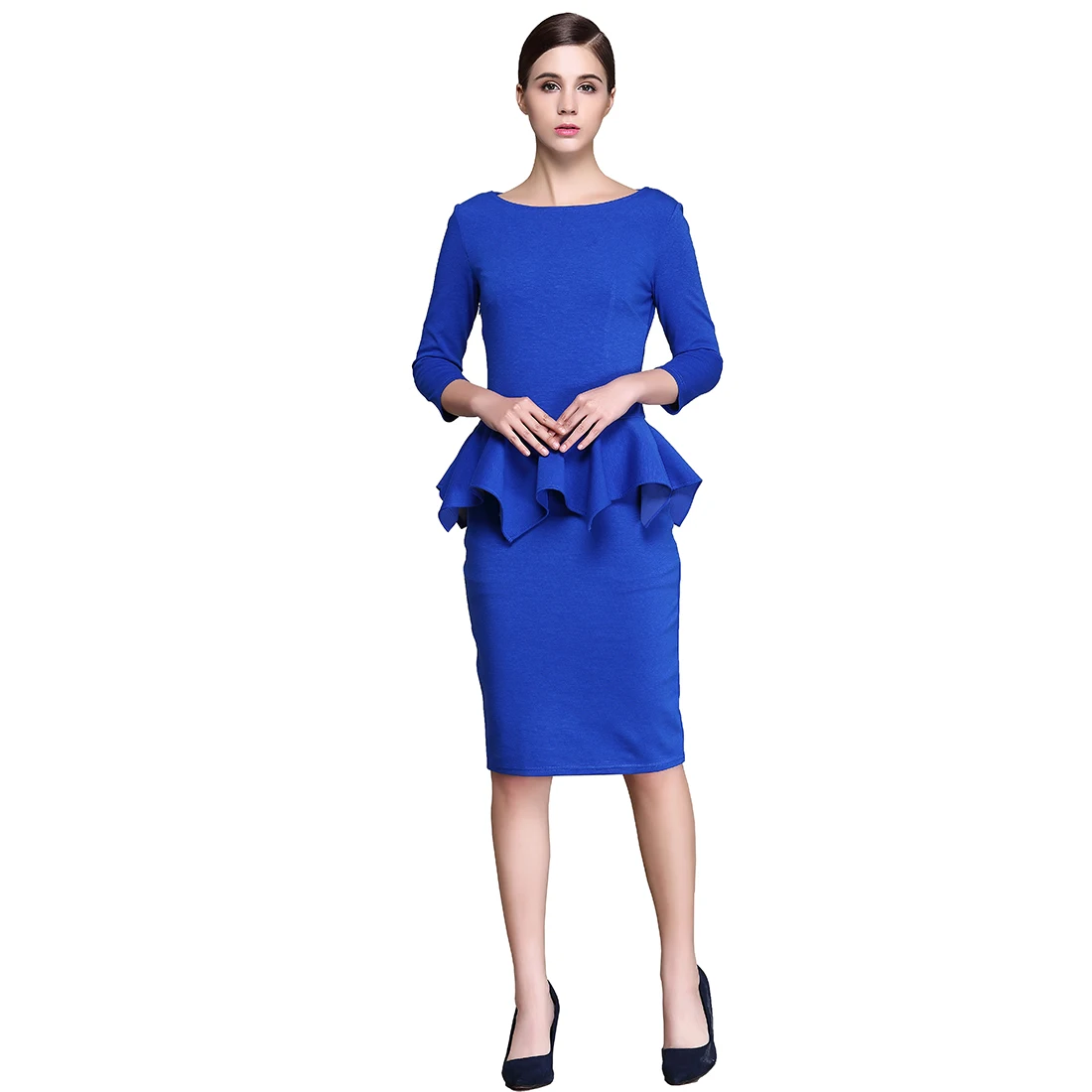 Осень Зима Dress Bodycon Упругие Женщины Рябить Карандаш Платья Офис Формальной Elegent