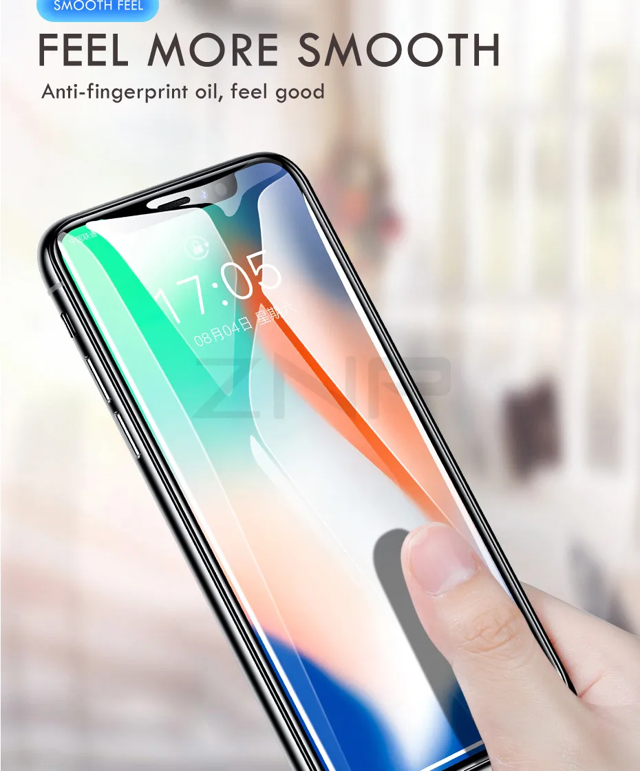 ZNP 100D Защитное стекло для iPhone 7 Защита экрана iPhone 8 Xr Xs Max закаленное стекло на iPhone X 6 6s 7 8 Plus Xs стекло