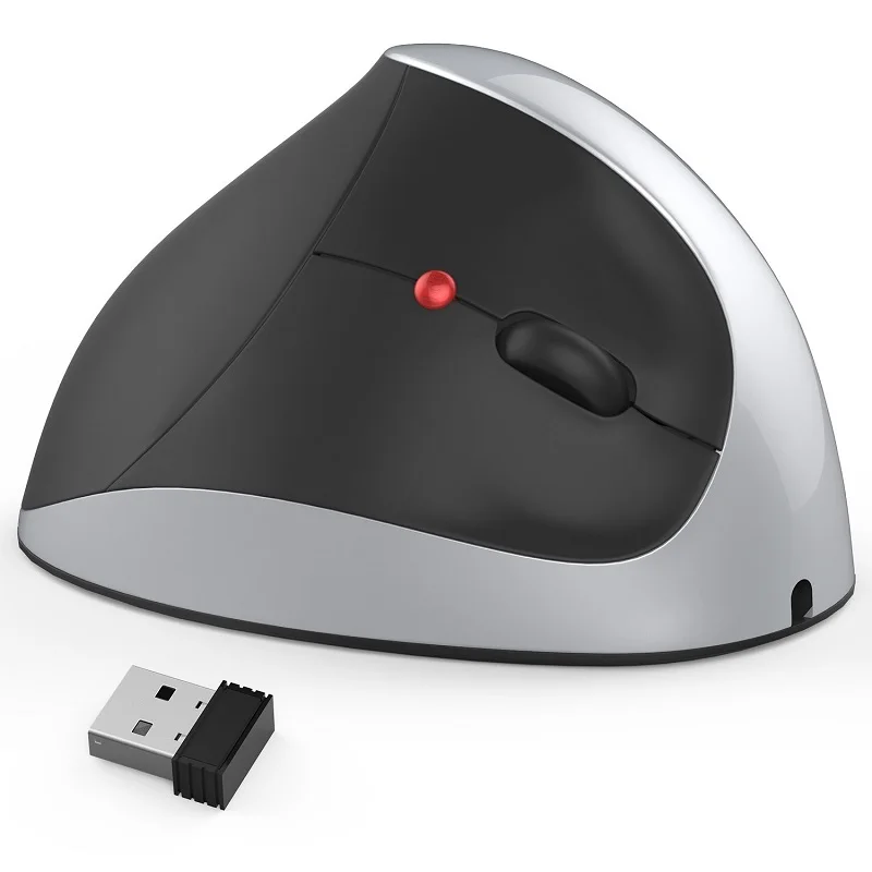 HXSJ M10 Беспроводная игровая мышь 2400 точек/дюйм перезаряжаемая 7 цветов подсветка дышащая комфортная геймерская мышь для компьютера настольного ноутбука - Цвет: X10-Silver