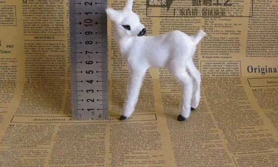 

simulation sika deer model white baby deer 9x12cm toy ,polyethylene resin handicraft, home decoration gift a2511
