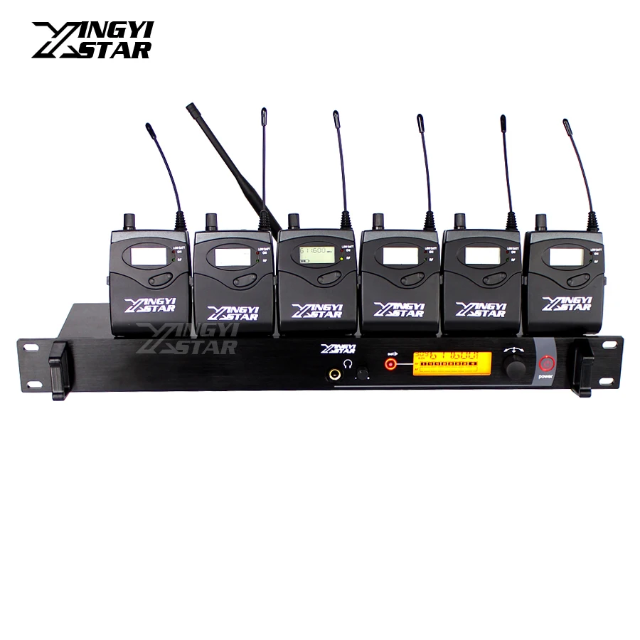 

Professional Monitoring UHF Wireless In Ear Earphone Stage Monitor System One Transmitter With 6 Receiver Video Recording SR2000