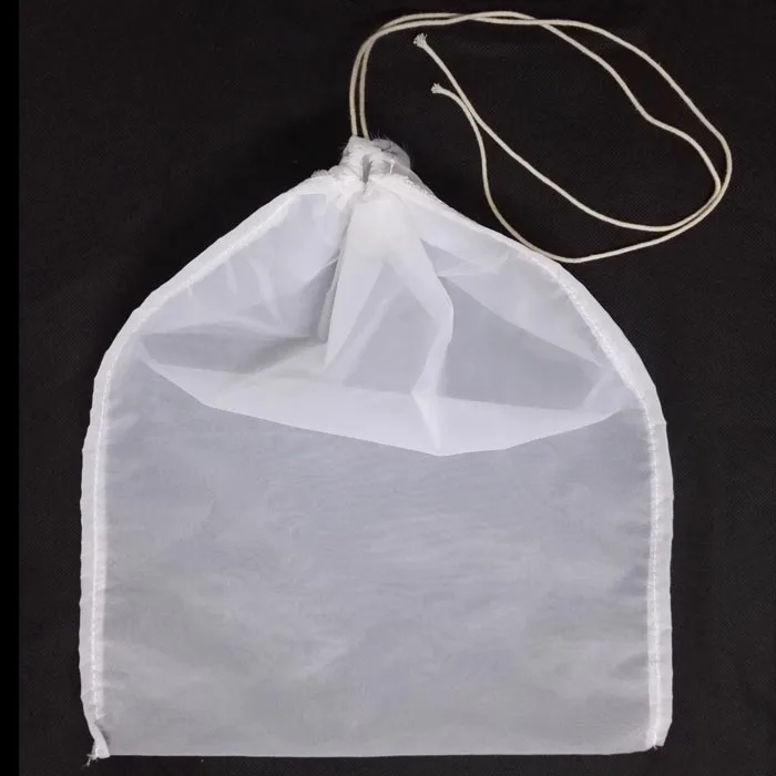 NuoNuoWell 100/200/300Mesh Aquarium Nylon Filter Drawstring Bag Nut Milk Hops Tea Brewing Strainer Wine Beer Making Food Grade