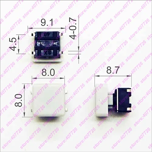 10 шт. 6x6x7.3мм (H = 8 7 мм с крышкой) 4PIN DIP & SMD мгновенная кнопка Tact Верхняя квадратная