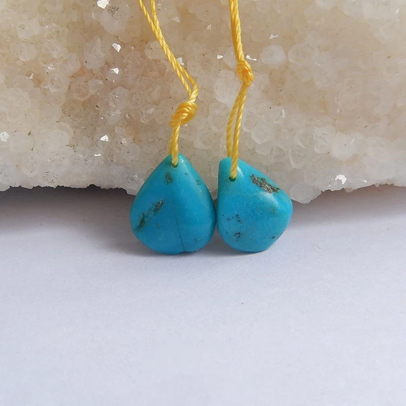 Natural Stone Turquoise Small Earring Bead 13x11x4mm 1.3g Beauty Jewelry Earrings | Украшения и аксессуары