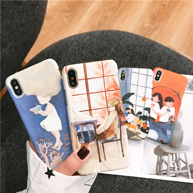 LACK прекрасный мультфильм Пары чехол для телефона для iphone XS Max чехол для iphone X XR 8 7 6 S Plus задняя крышка красочные Жесткие ПК-Чехлы