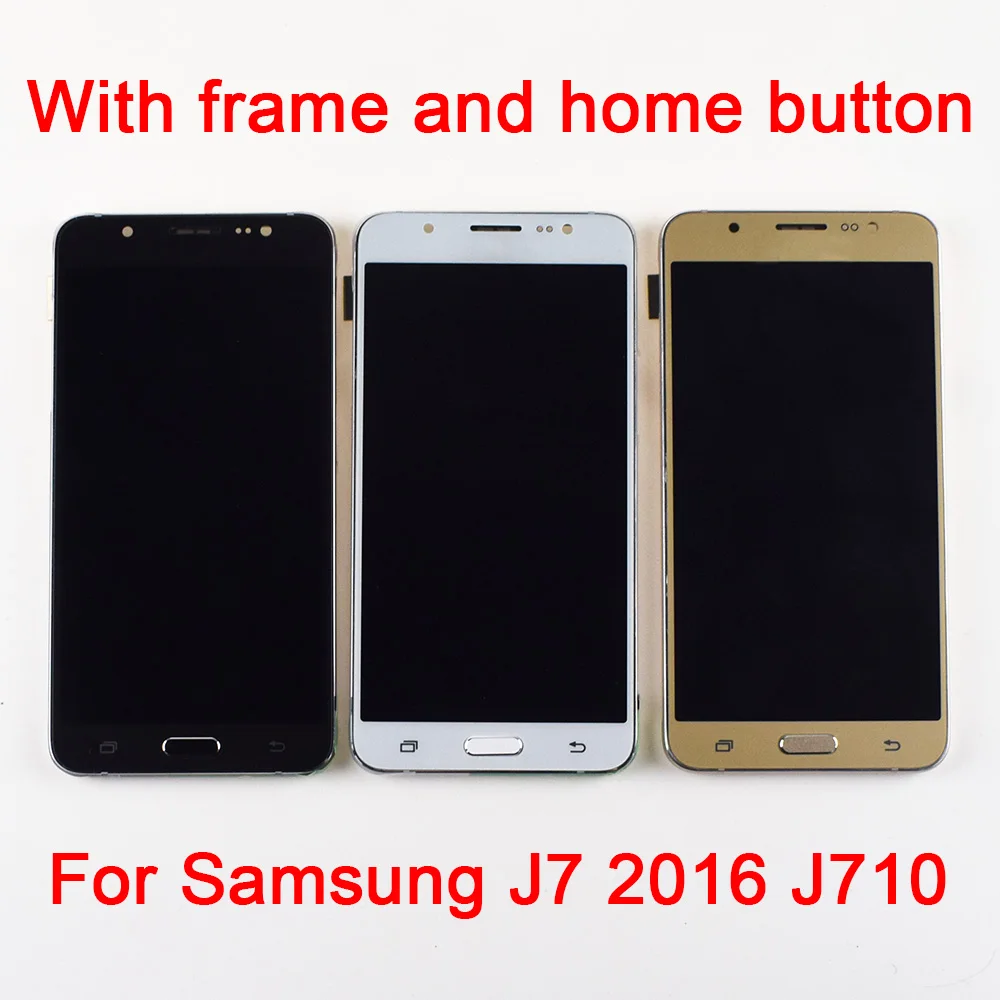Для Samsung Galaxy J7 j710 ЖК-дисплей J710F J710M J710H J710FN ЖК-дисплей монитор+ сенсорный экран дигитайзер сенсор сборка Рамка