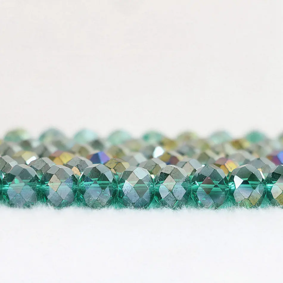 Новые зеленые стеклянные кристаллы АБ цвета 3х4 мм 4х6 5х8 8х10 граненые rondelle