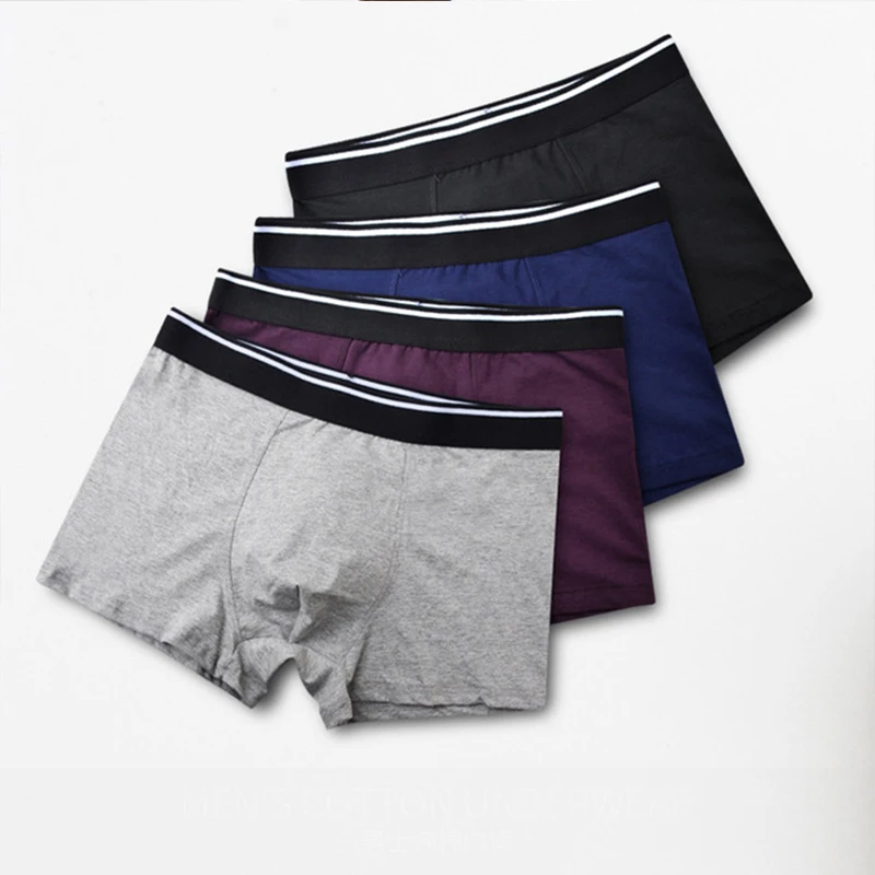4 шт./лот мужские трусы мужское нижнее белье боксеры однотонные высокое качество