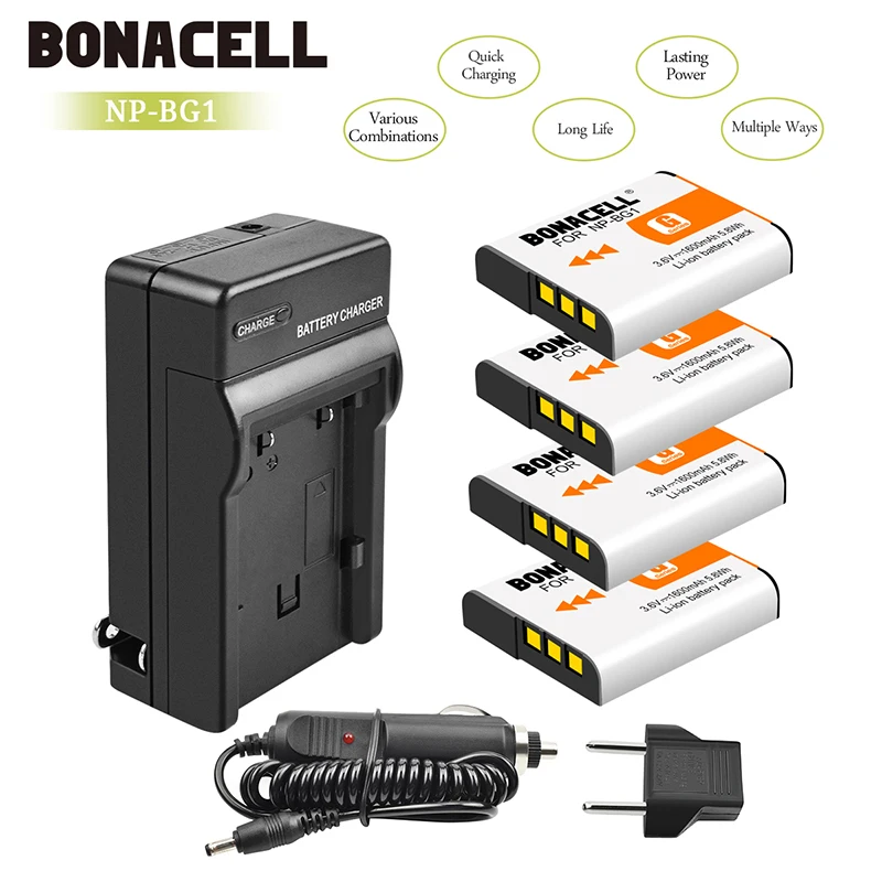 Bonacell 1.6Ah NP BG1 для Sony зарядное устройство DSC W/WX серии T100 T20 H3 H7 H9|Перезаряжаемые