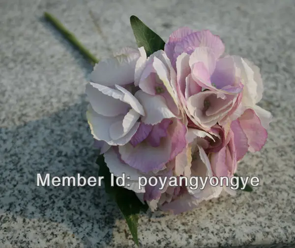 2015 new mini short table flowers single silk artificial shell hydrangea with leaves 12pcs/lot | Дом и сад