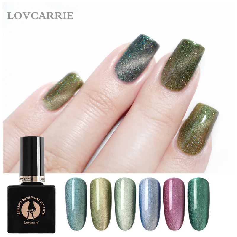 Магнитный гель Lovcarrie Holo магнит кошачий глаз лазерный для ногтей блестящий Гель