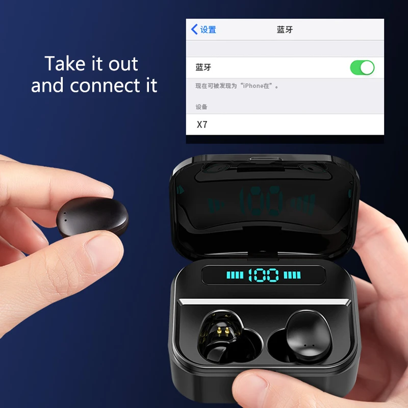X7 Touch TWS настоящие беспроводные наушники Bluetooth мини IPX7 водонепроницаемые с