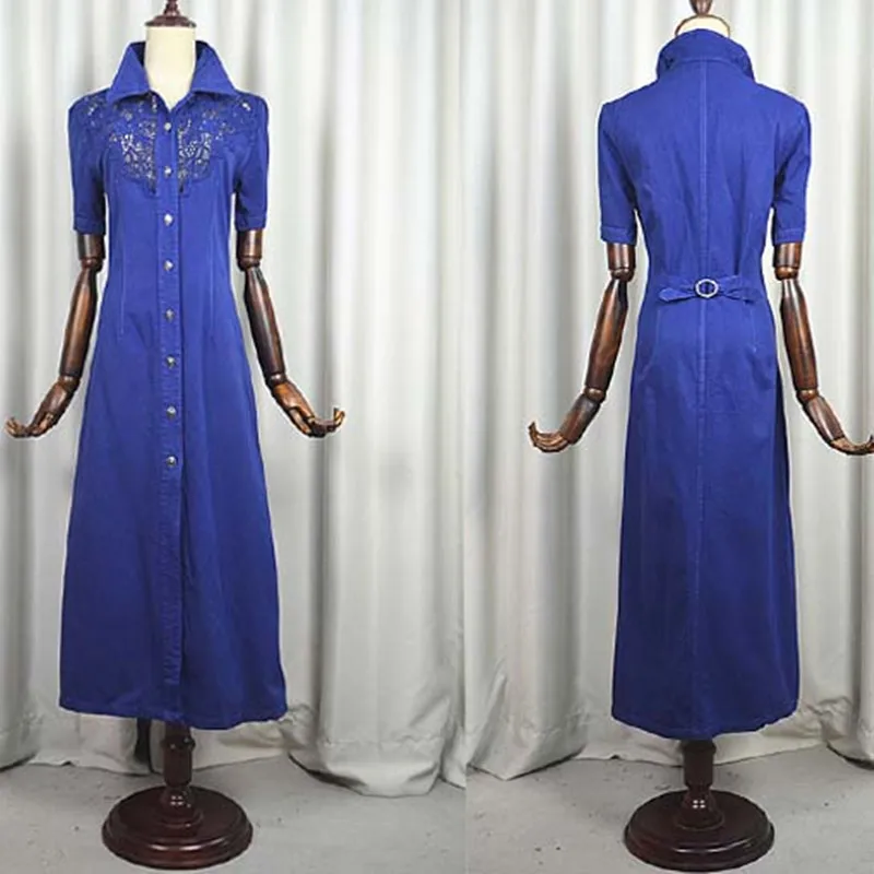 Бесплатная доставка 2018 Новый Винтаж деним длинное пальто для Для женщин Тонкий