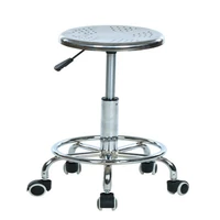 stainless steel bar chair with footrest lifted haircut and makeup stool meeting seat simple rotated slidable factory staff stool