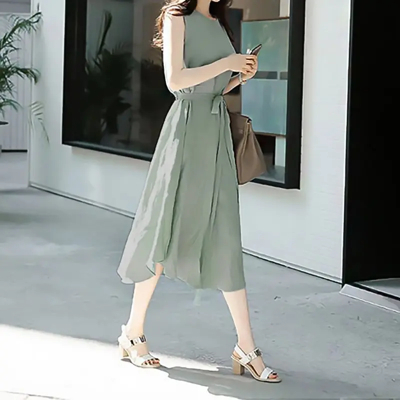 Летние винтажные элегантные офисные женские корейские стильные миди платья с