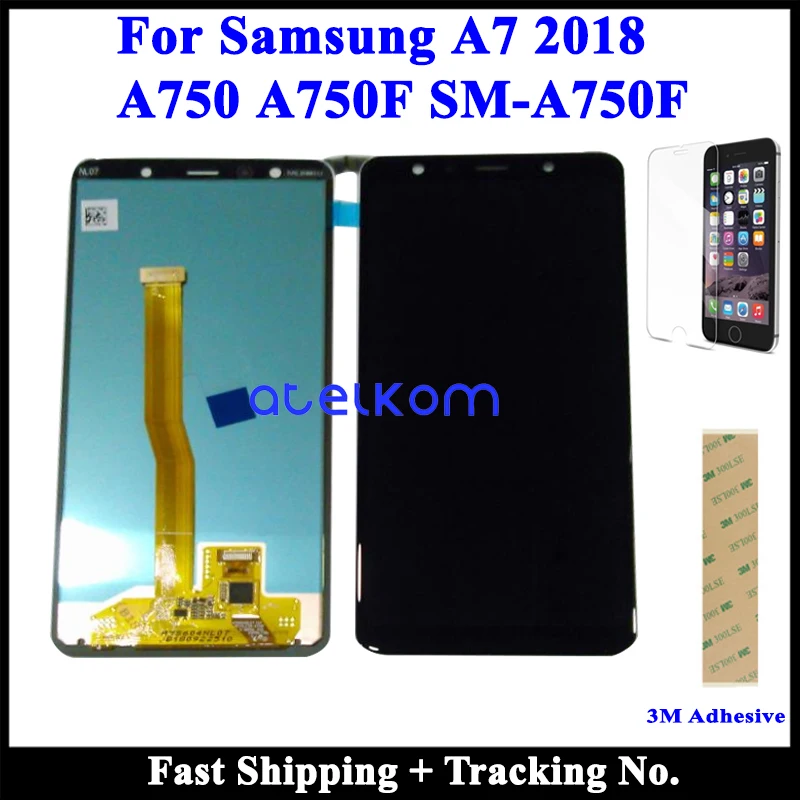 Super AMOLED ЖК экран для SAMSUNG A7 2018 A750F Samsung сенсорный с цифровым преобразователем в