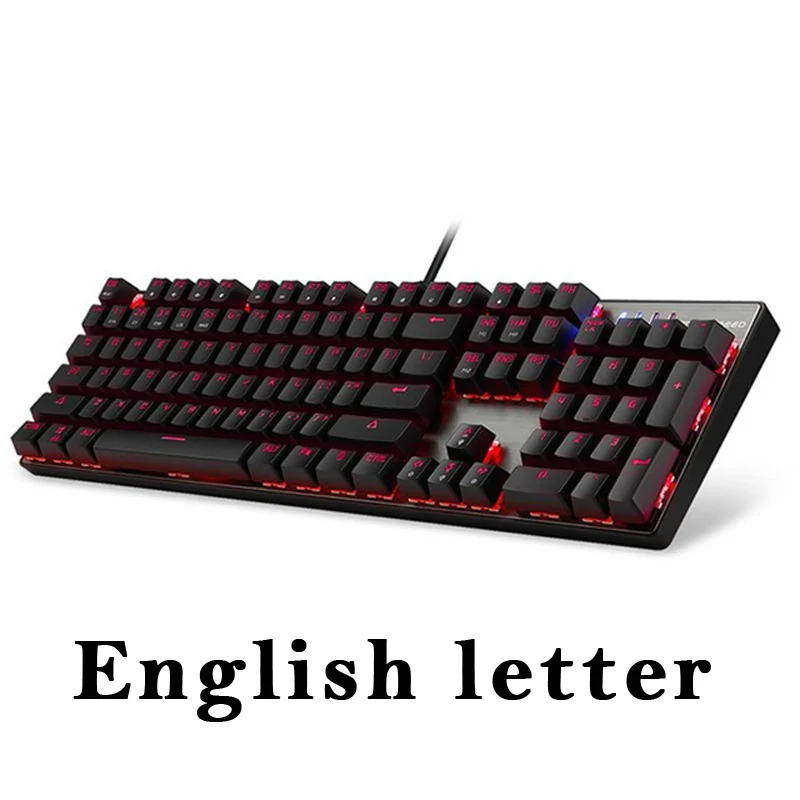 Black English Motospeed CK104 игровая механическая клавиатура с подсветкой RGB русский геймер для компьютера ПК ключ крышка s ключ крышка доска - Цвет: Black English