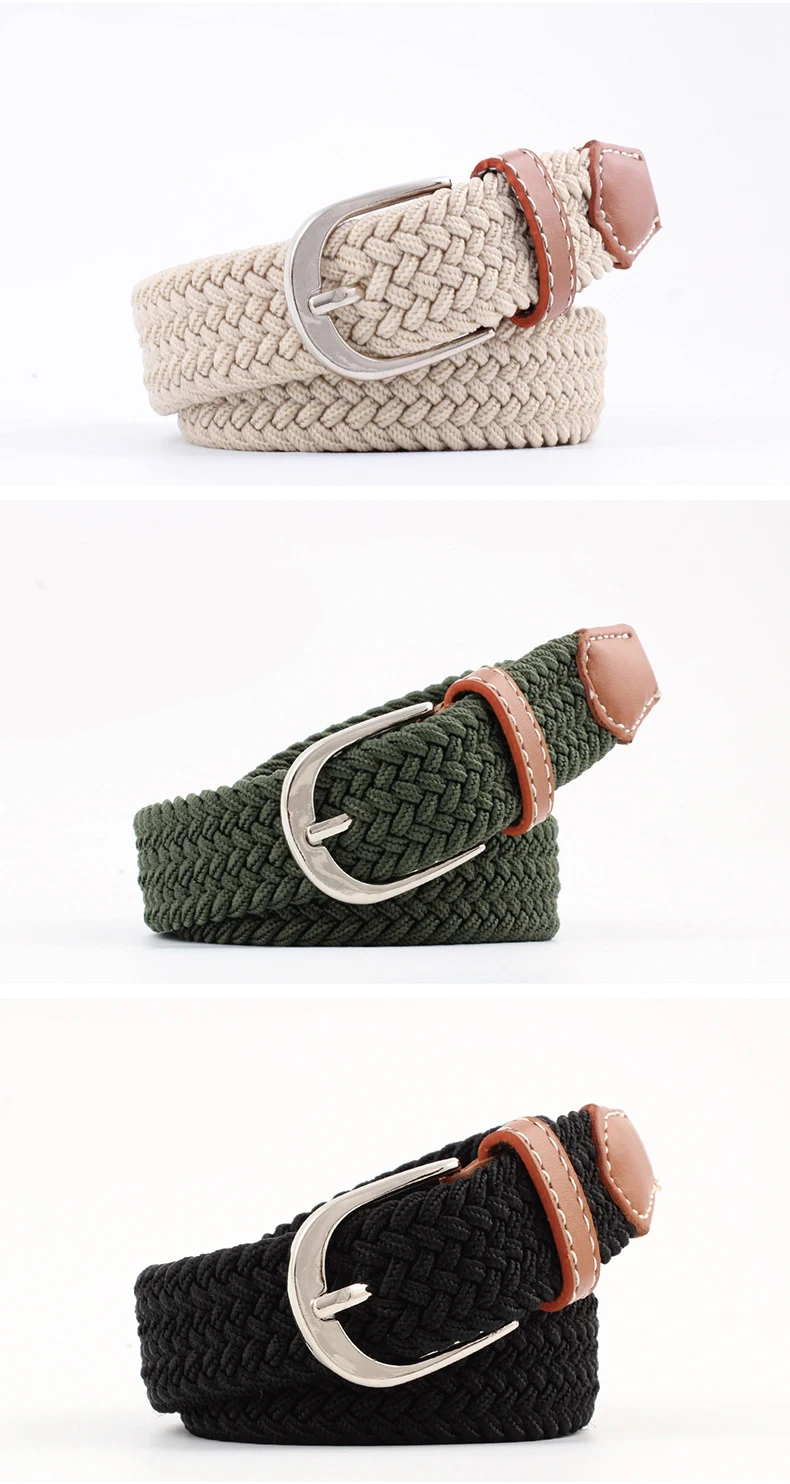 100x2.5cm New black elastic waist belt for women braided belt casual men belts with student belt thin Canvas belt N219