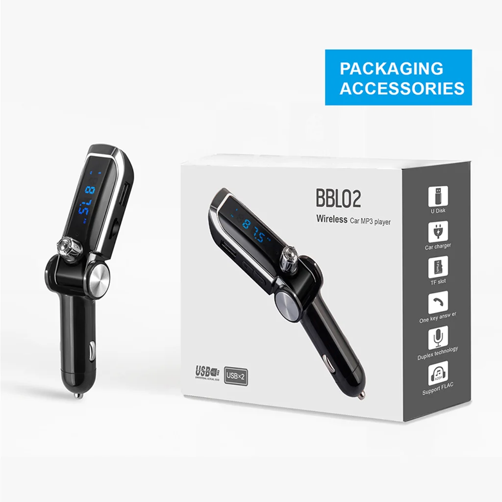 Автомобильный громкой связи Bluetooth беспроводной fm передатчик MP3 плеер двойной USB