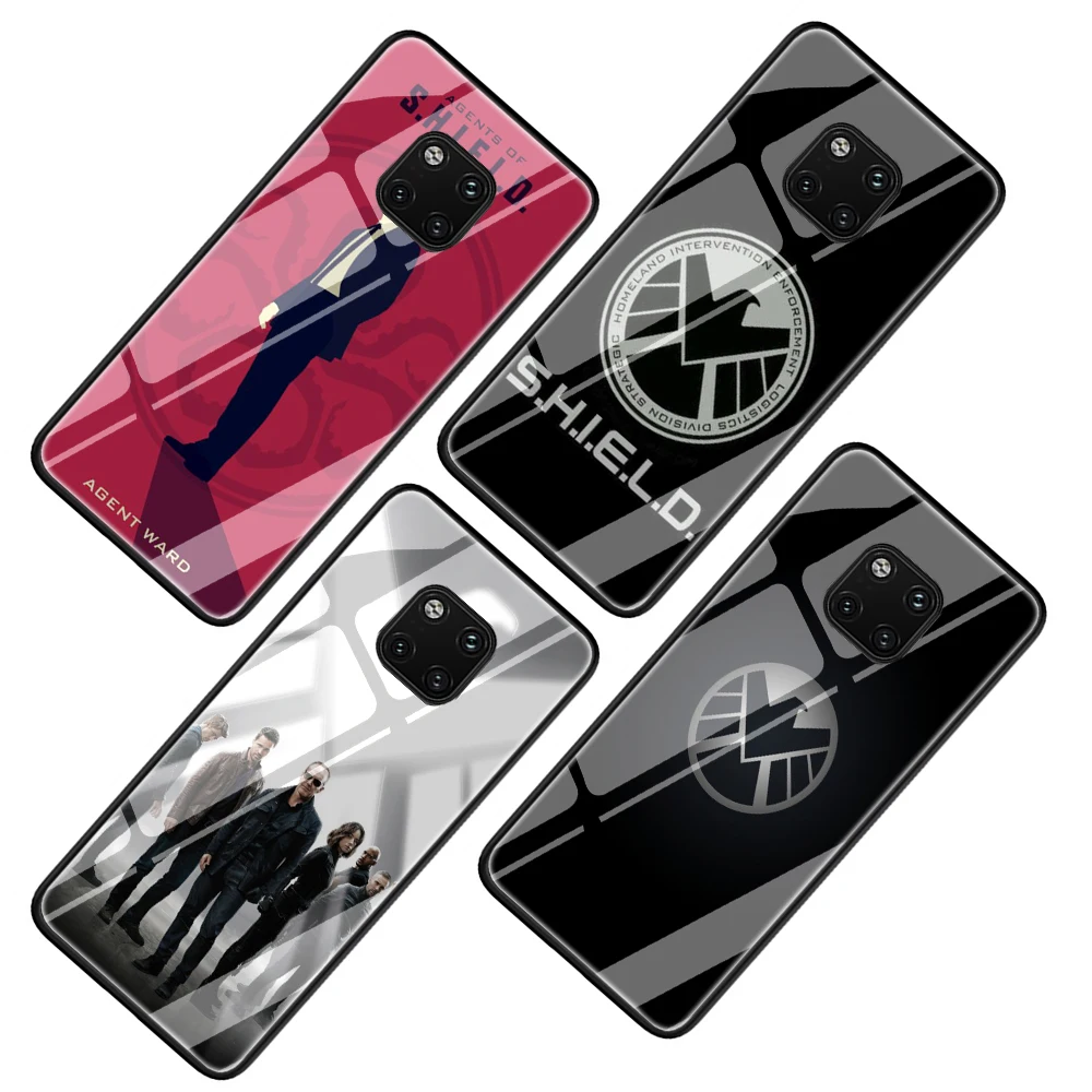 Агенты Marvel щита S. H. I. E. L. D чехол из закаленного стекла для телефона huawei Y9 Honor 8X 7A pro P10 20 Lite Pro mate 20