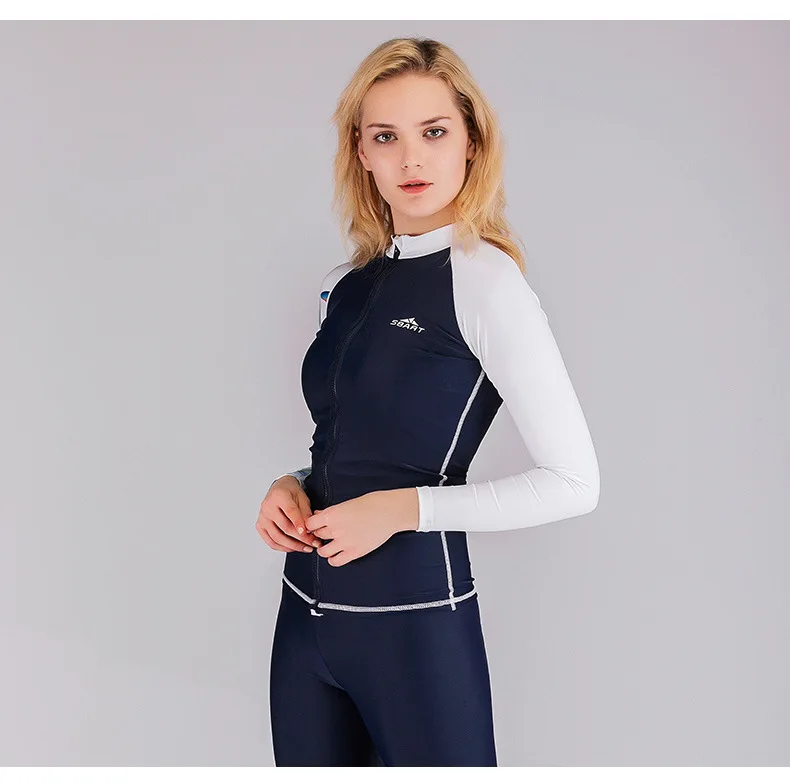 Профессиональный длинным рукавом Купальники Для женщин УФ футболка Сыпь гвардии