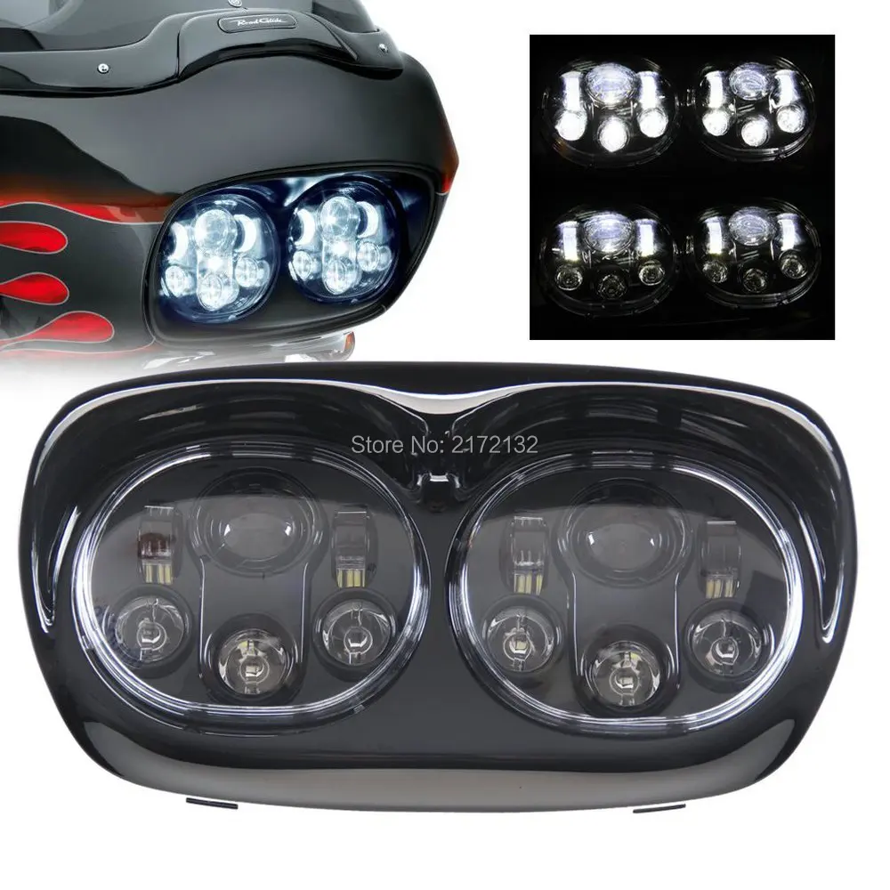 

Promotion! Led Double Headlights For Road Glide 5-3/4" Doub LED Headlight 5.75'' Projector
