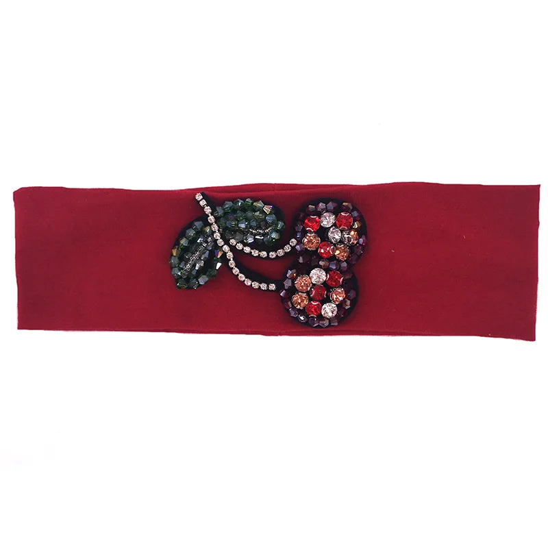 Casual Summer Cherry diamonds Headbands Turban For Girls Baby Kids Childs Thin Cotton Hairbands Headwear Sport School Head bands | Детская