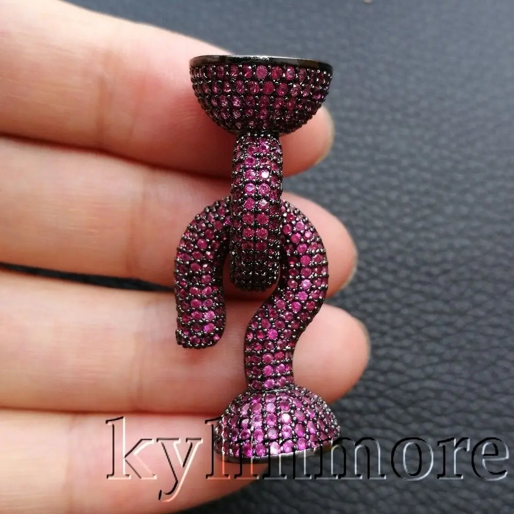 Fuchsia Женский 1 шт. 12x42 мм CZ микро проложить крюк коготь застежка кубический цирконий застежка - Цвет: Fuchsia