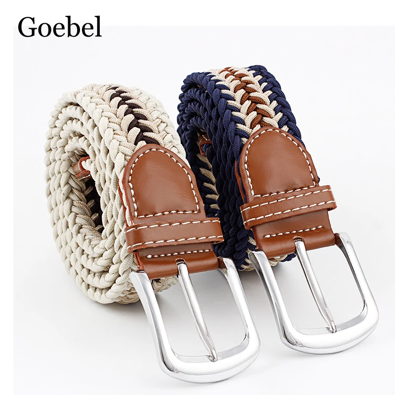 Популярные цвета модный ремень для мужчин и женщин повседневный вязаный с
