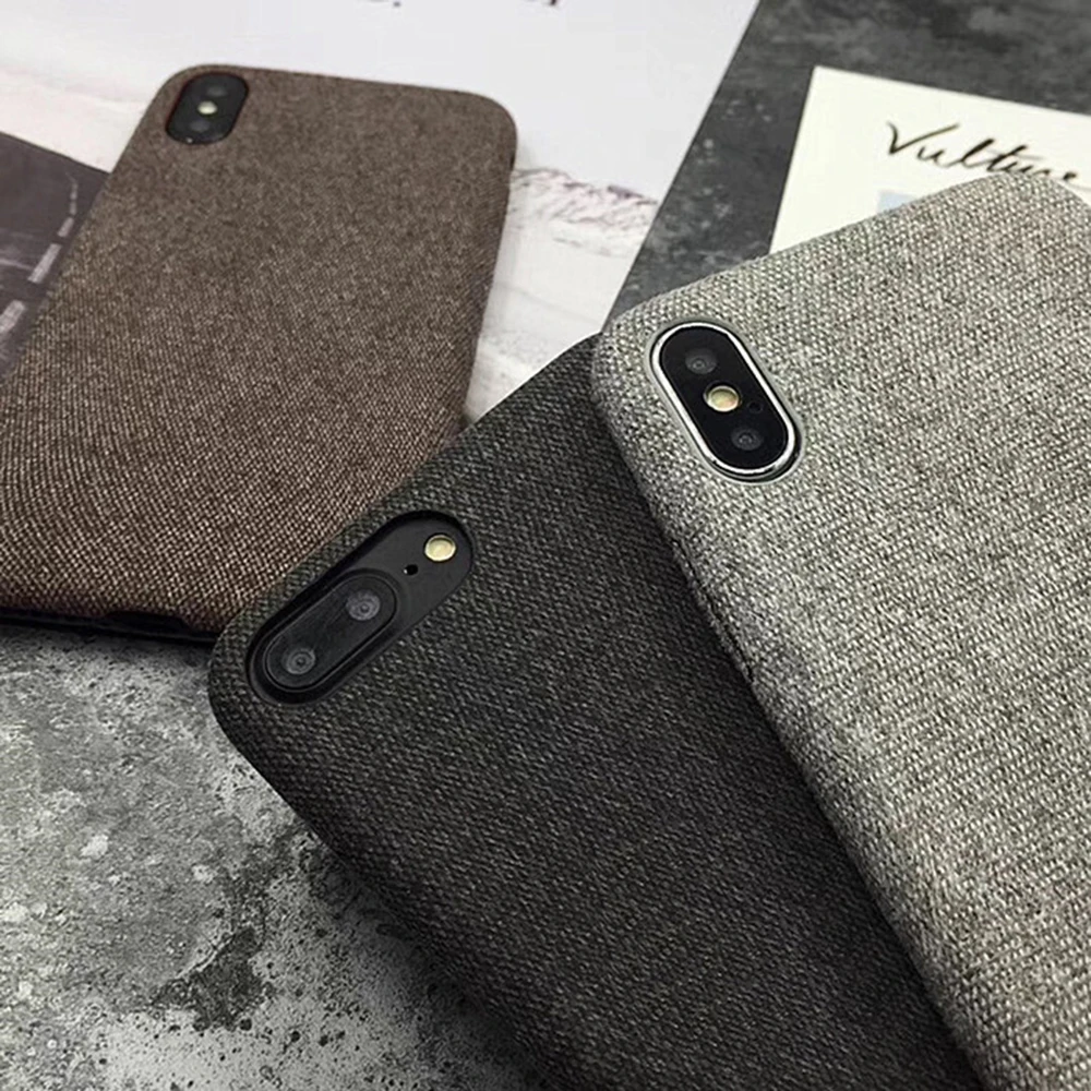 TOMKAS Linen Soft Cloth Case For iPhone X 6 7 8 Cases Luxury Cover Cotton Coque Phone 6S Plus Back | Мобильные телефоны и