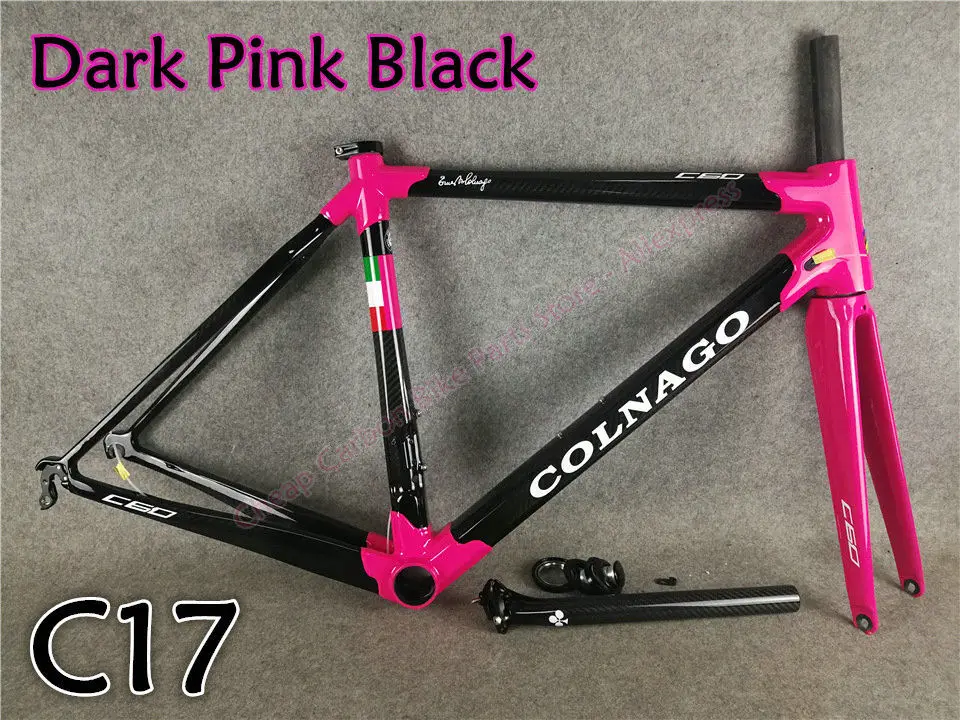 C17 18 цветов T1000 CARROWTER Colnago C60 карбоновая рама для дорожного велосипеда с 48/50/52/54/56 см BB386 3 к матовая/глянцевая - Цвет: C17