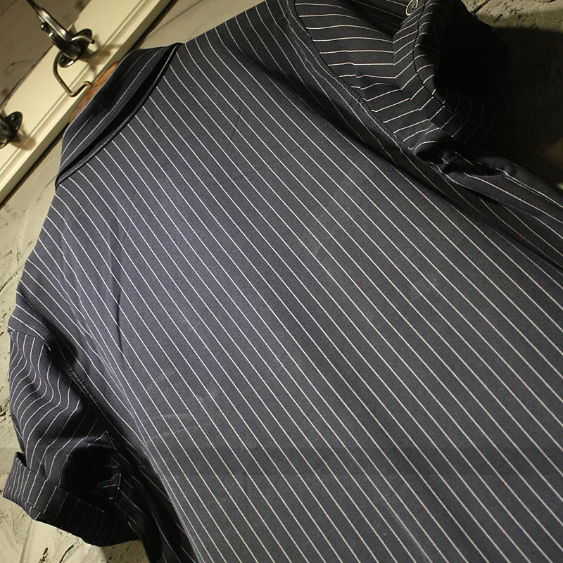 2017 мужские джинсы комбинезон Модный Полосатый черный и темно синий деним Рабочие