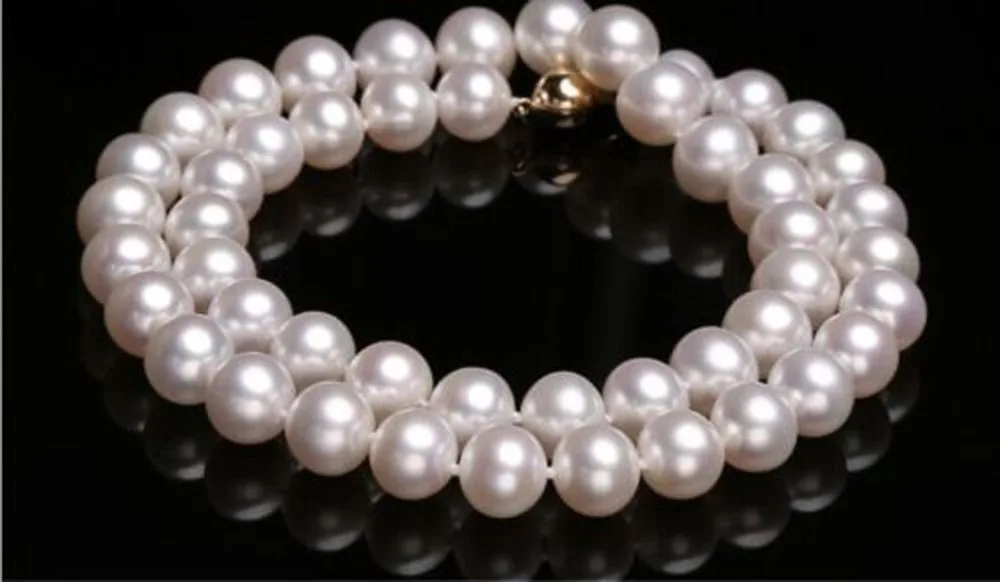 beautiful 9-10mm White Sea Pearl Necklace 18&quot AAA | Украшения и аксессуары