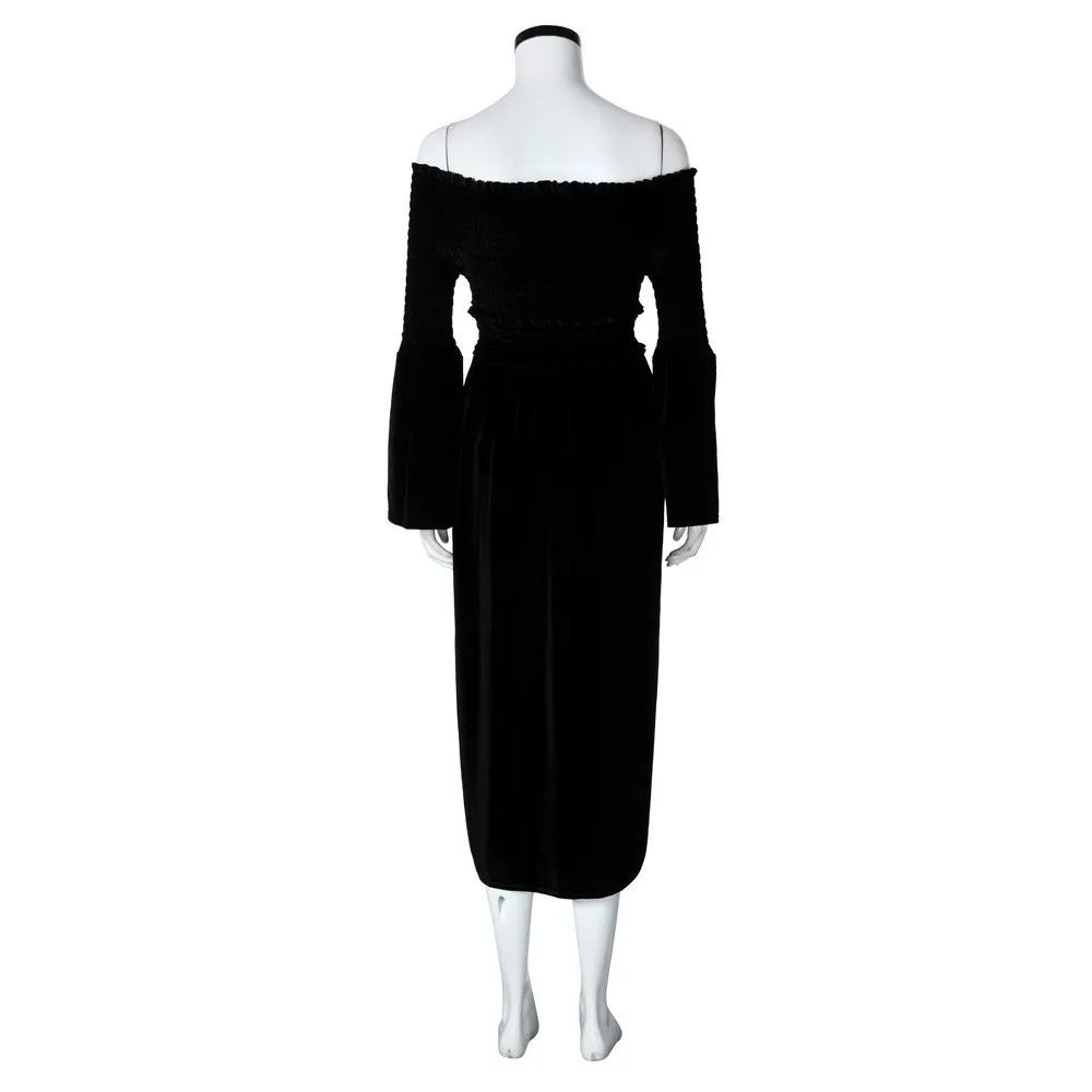 LONSANT Maternity dress Pregnant Women Off Shoulder Velvet Dress Pregnants Sexy Baby For Nursing Long | Мать и ребенок
