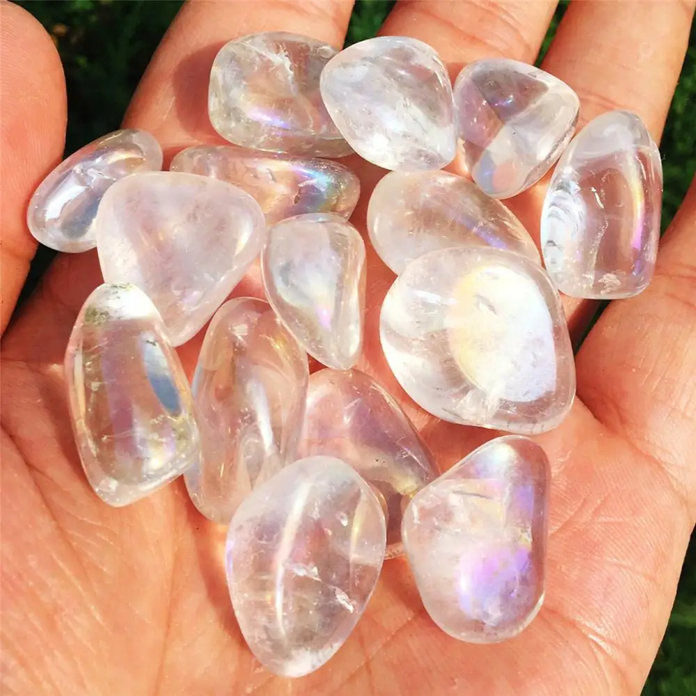 Натуральный кристалл кварца редкий красивый белый аура титановый кварц