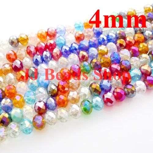 

6.46USD/1000pcs 4mm AAA top quality crystal glass 5040 rondelle beads multi mixed AB colour 1000pcs/lot free shipping R040400