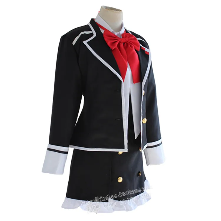 Diabolik Lovers Komori Yui Cosplay Costume School Uniforms Halloween Party Dress((Blazer &amp Vest Skirt Bow) 11 |