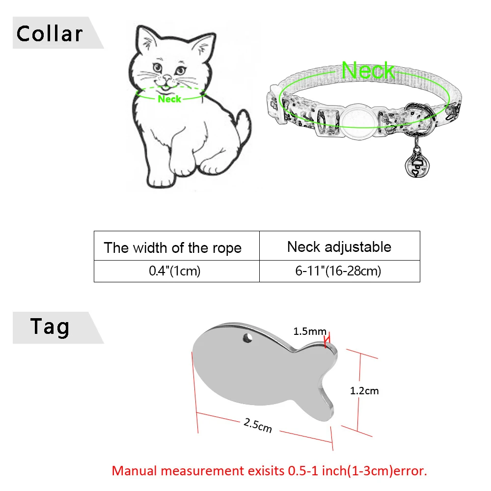 Personalized Cat ID Tag Collar Quick Release Pet Puppy Kitten Collars With Bell Safety Adjustable For Small Dogs Cats Pets Pink
