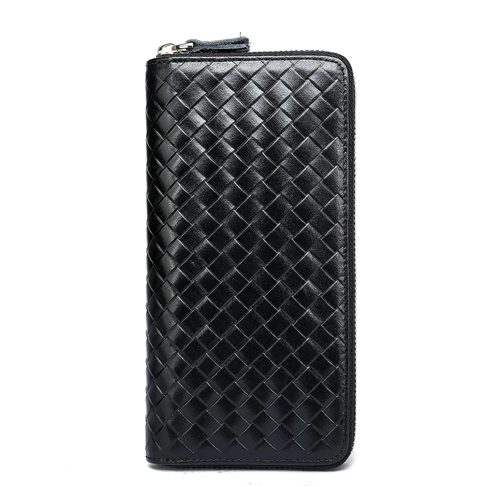 Кошелек мужской из воловьей кожи с тиснением модный длинный клатч натуральной