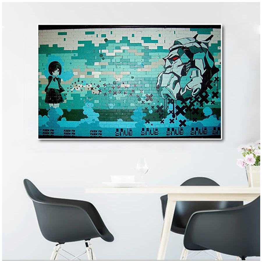 Граффити аниме персонажи постеры и принты в японском стиле Картина на холсте