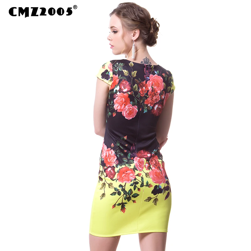 Hot Sale New Women's Apparel High-Quality Printing Dress Short Sleeve O-Neck Mini Fashion Summer Knitting Slim Dresses 71691 | Женская